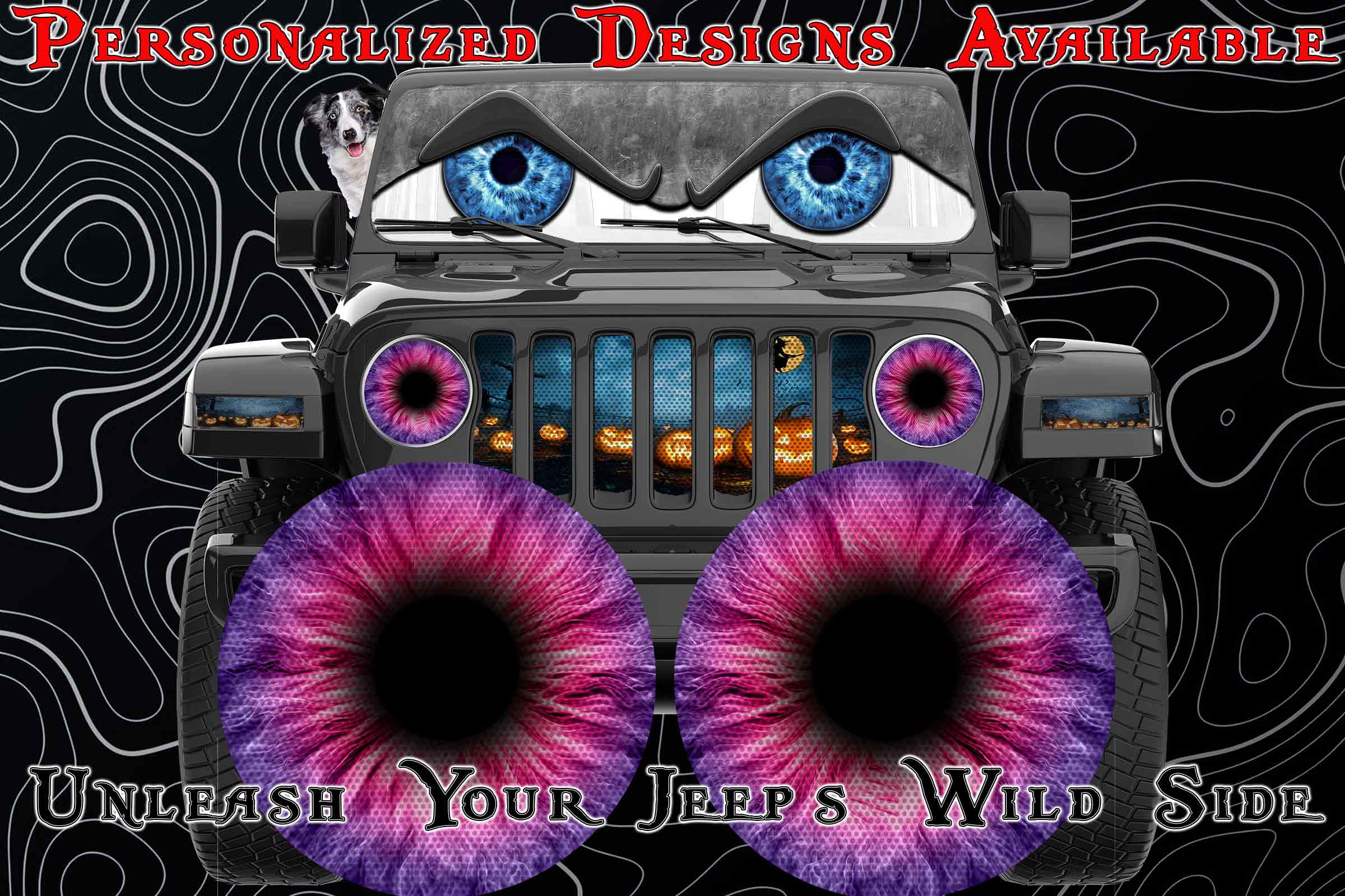 purple and pink headlight decal