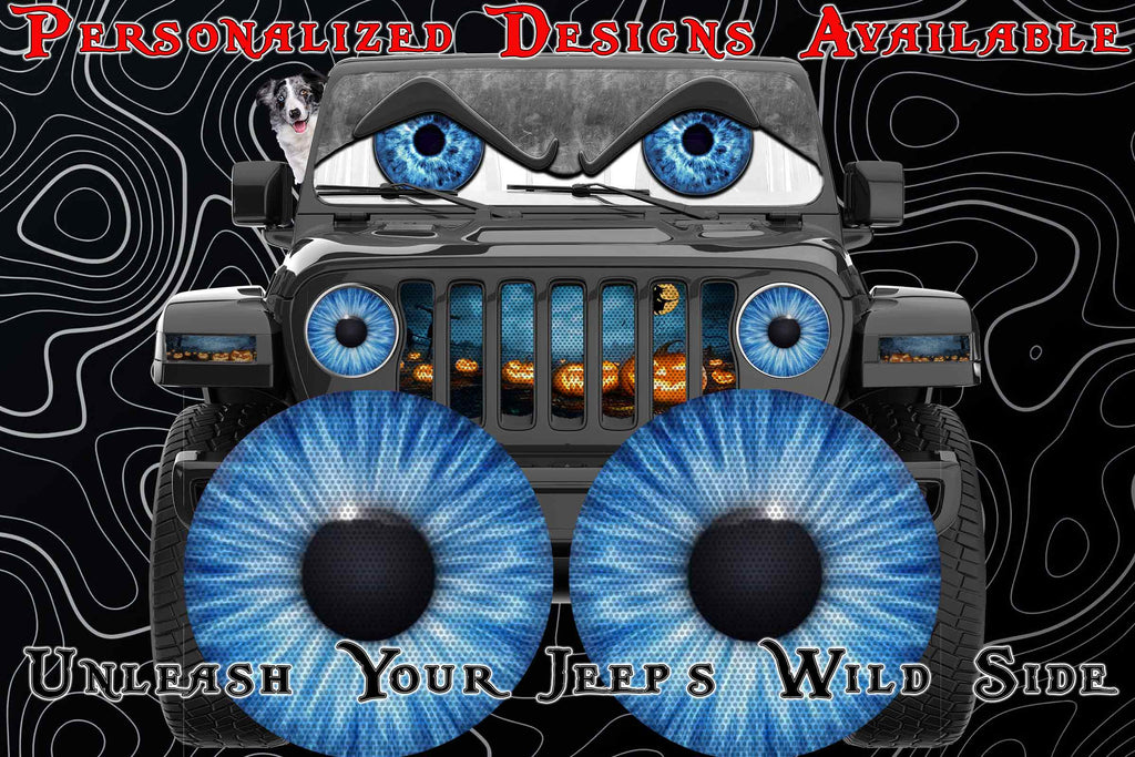 Blue headlight decal