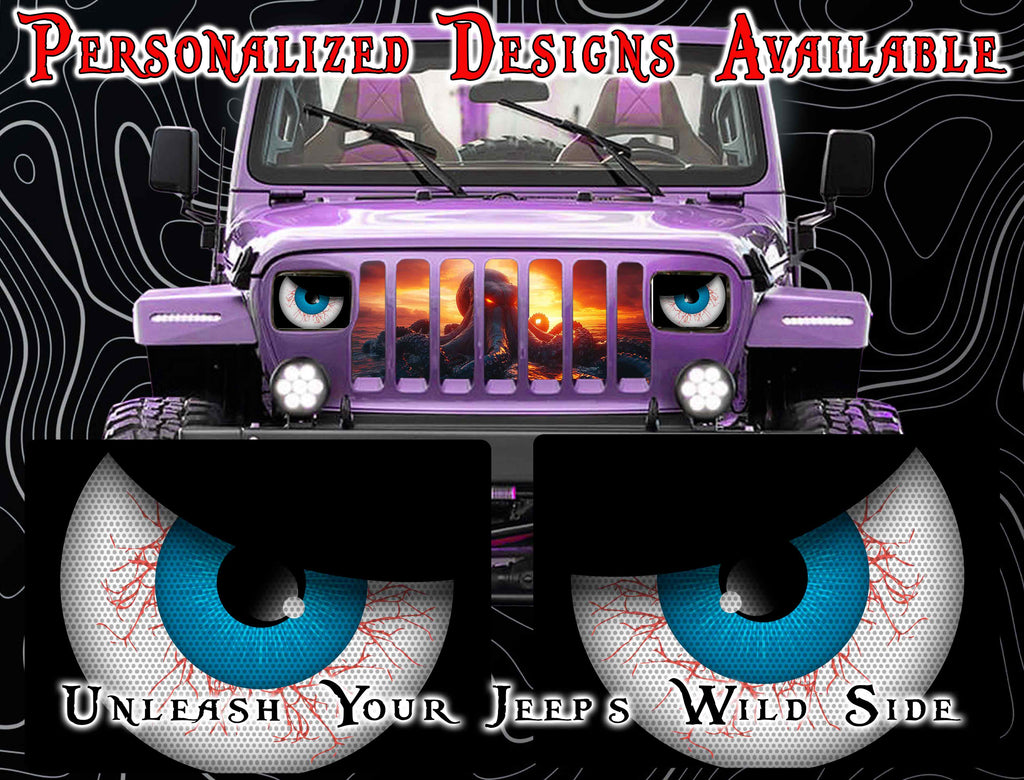 blood shot Eye decals for YJ or 5x7 headlights