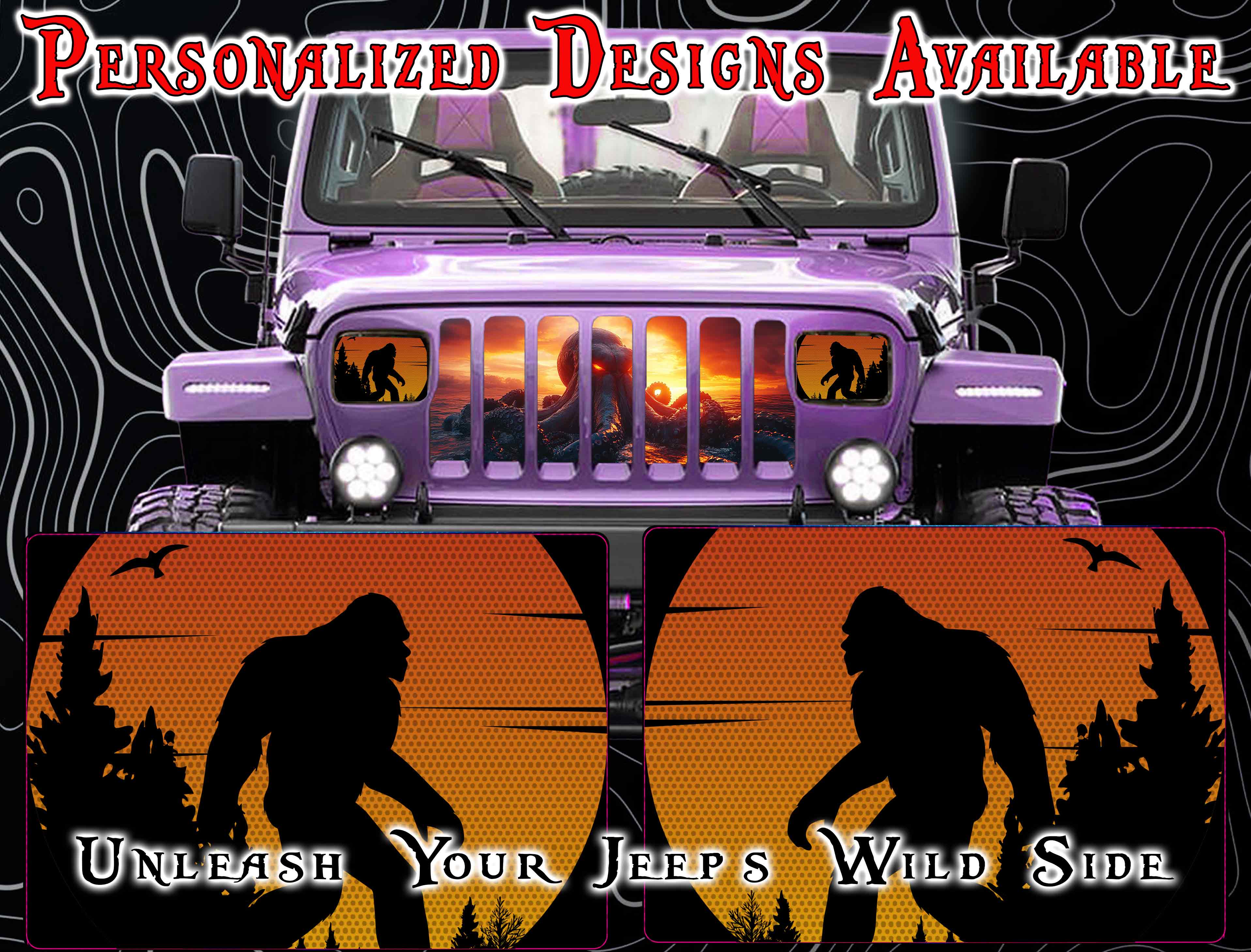 bigfoot Eye decals for YJ or 5x7 headlights