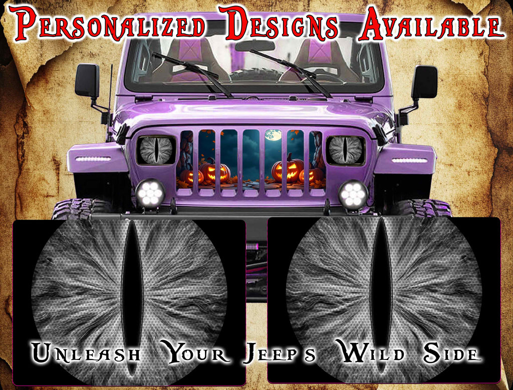 Black and white Eye decals for YJ or 5x7 headlights