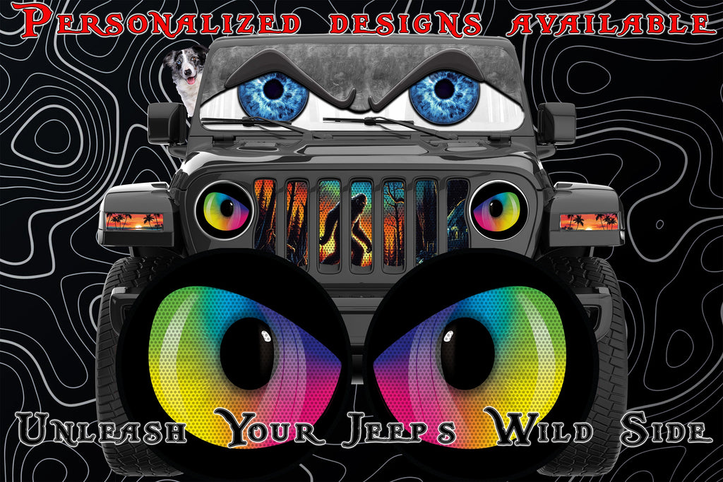 mean Rainbow eyes headlight decals