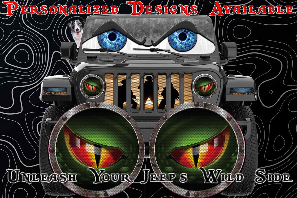 dinosaur headlight decal