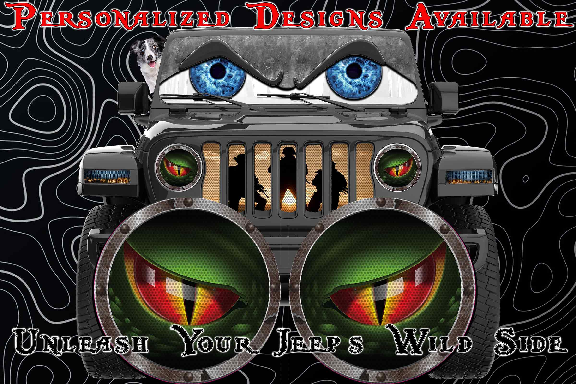 dinosaur headlight decal