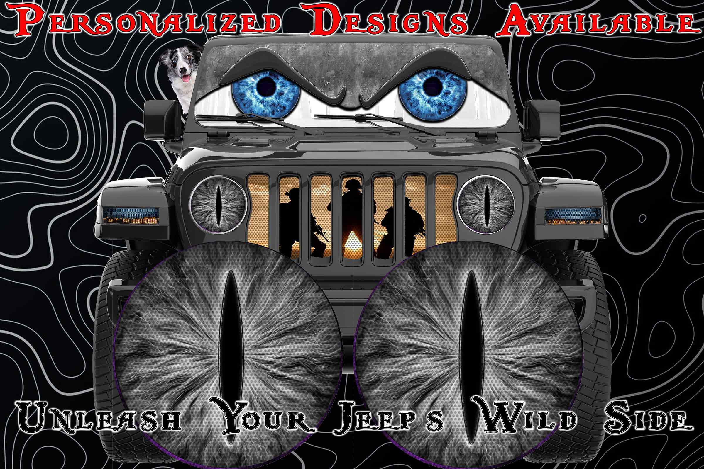 Black and white round cat eye decal