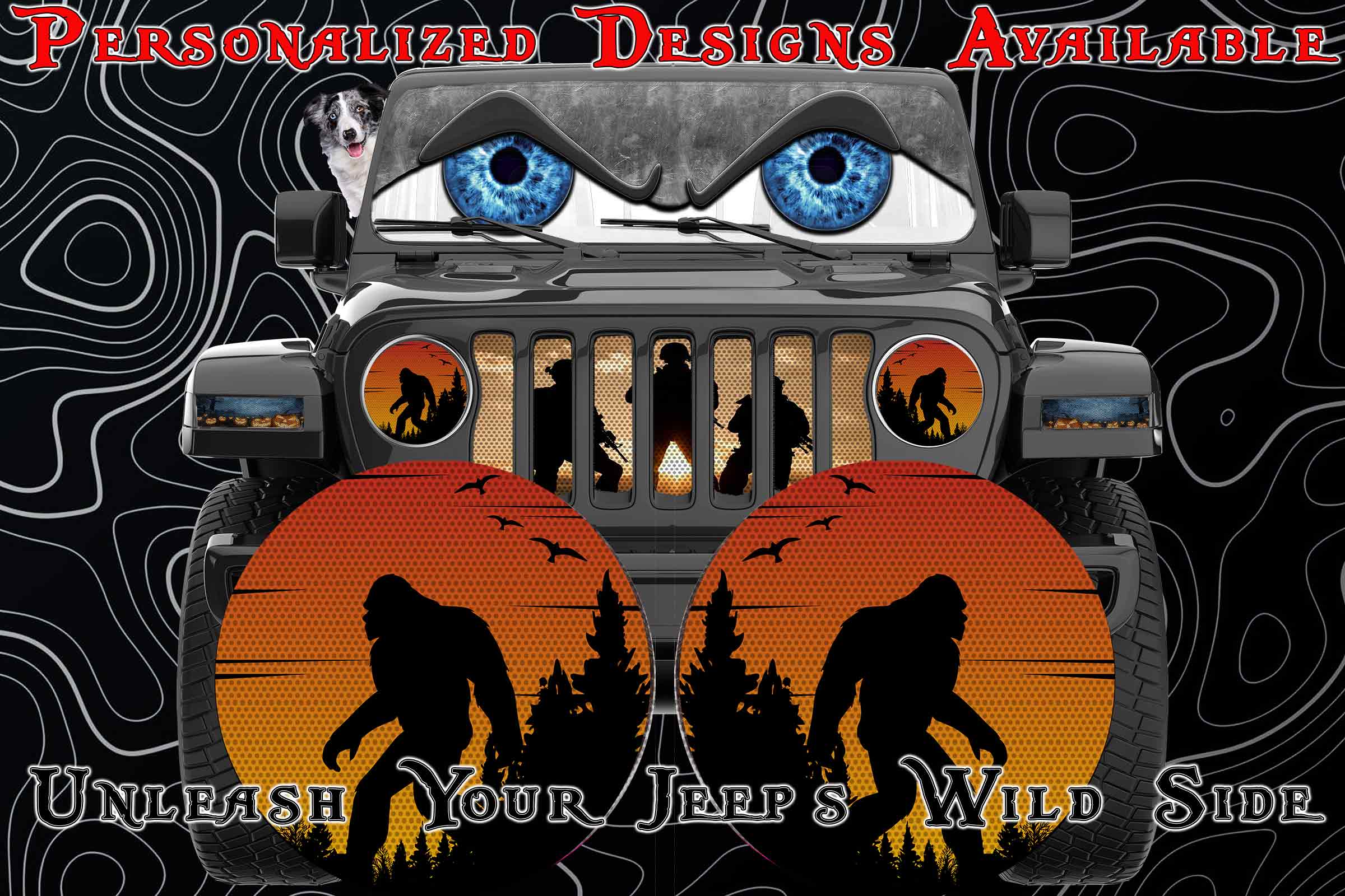 Bigfoot round headlight decals