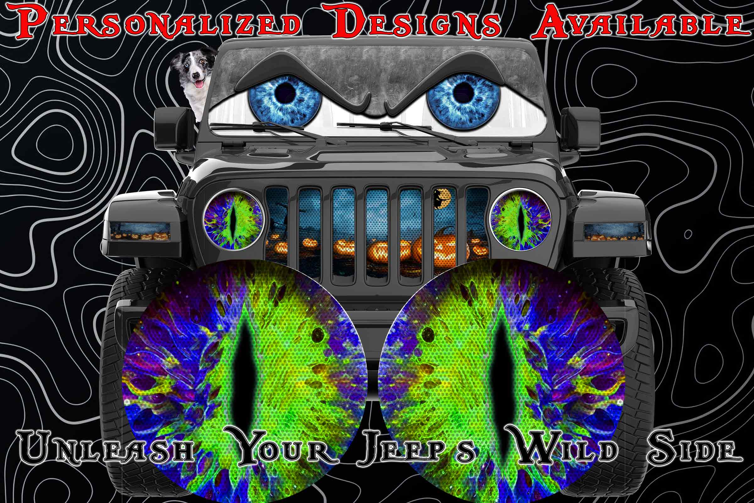 Green blue moon cat eye for the headlight