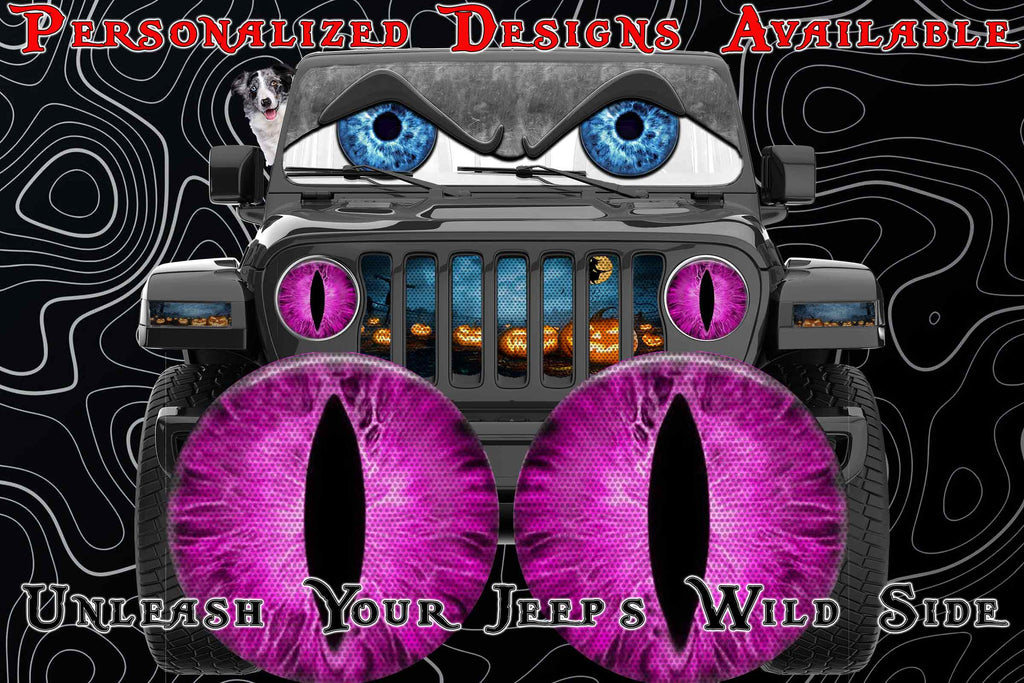 Hot pink cat eyes for the headlight