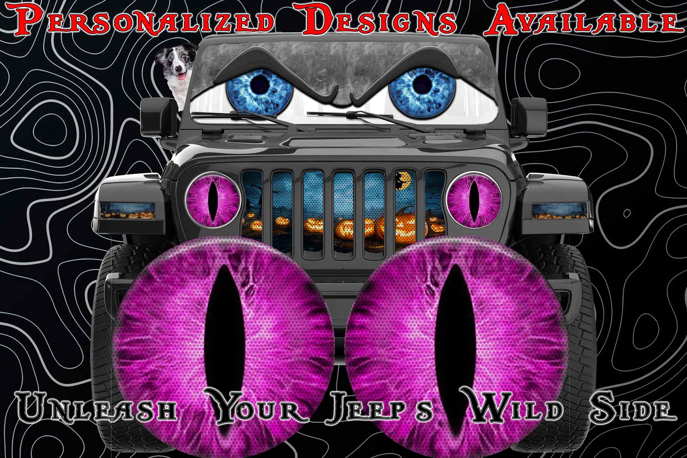 Hot pink cat eyes for the headlight