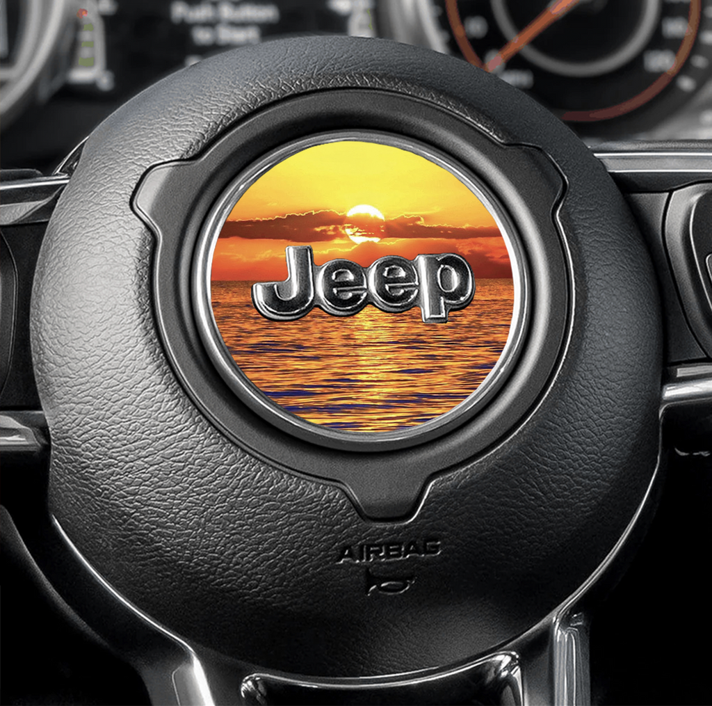 Steering wheel decal Sunrise beach