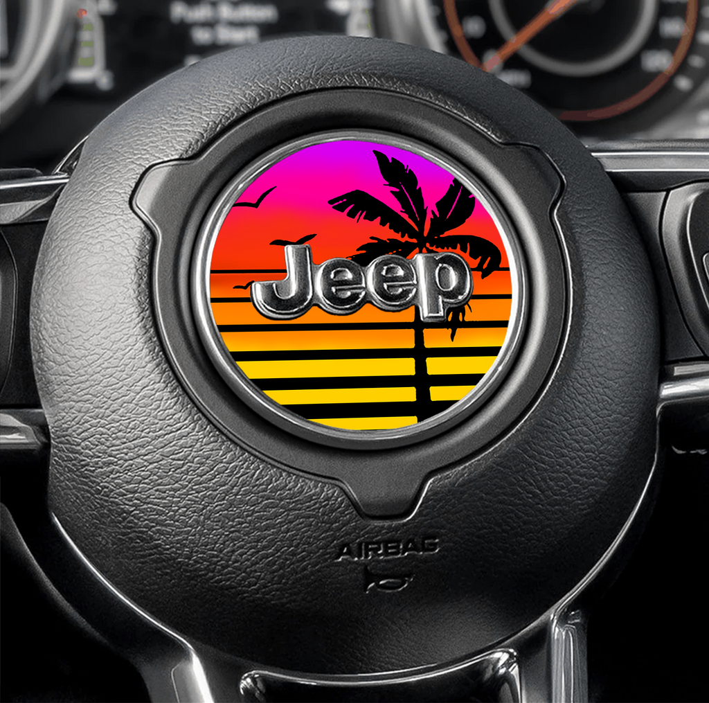 Steering wheel decal Retro Palm