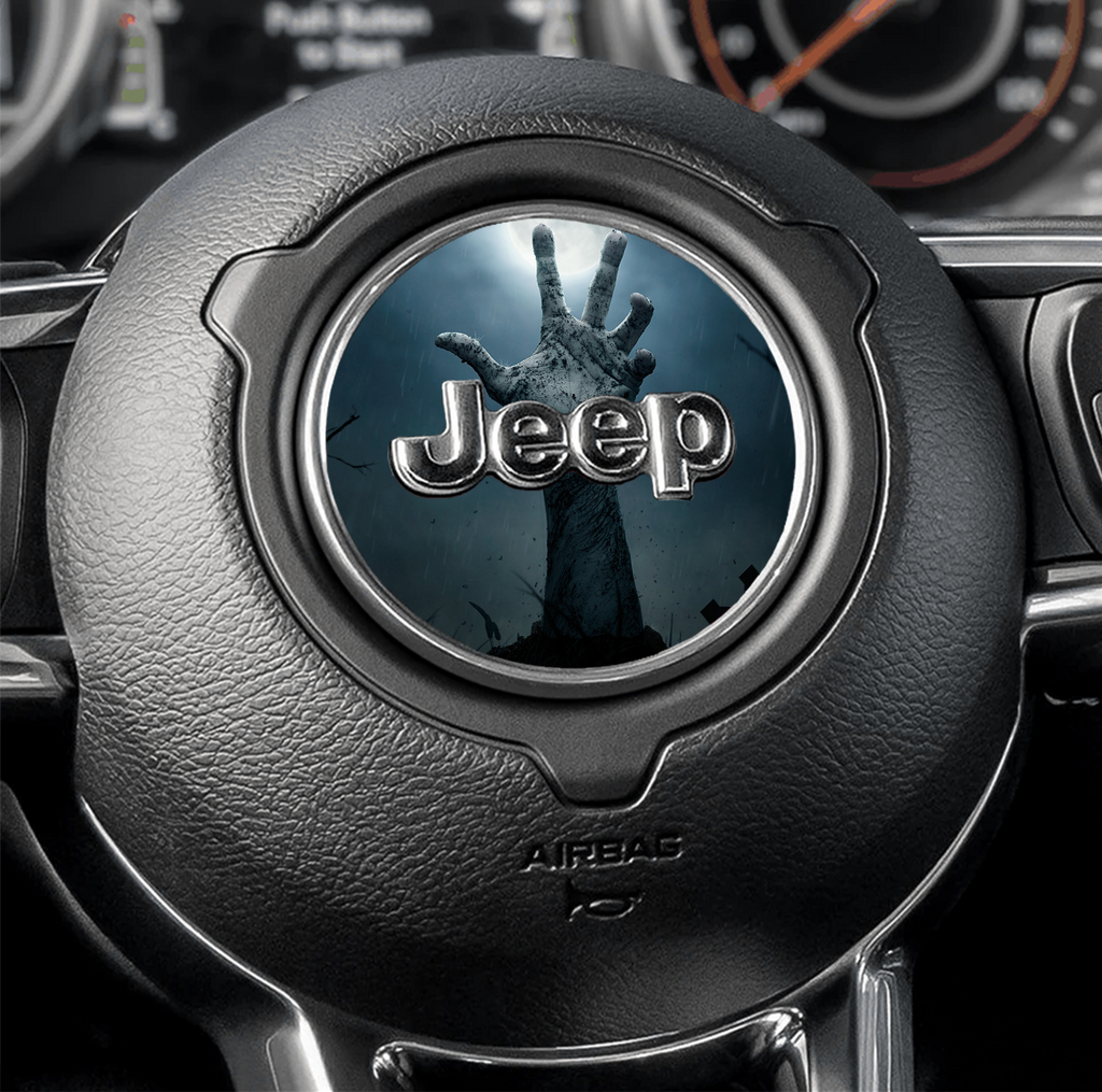 Steering wheel decal zombie hand
