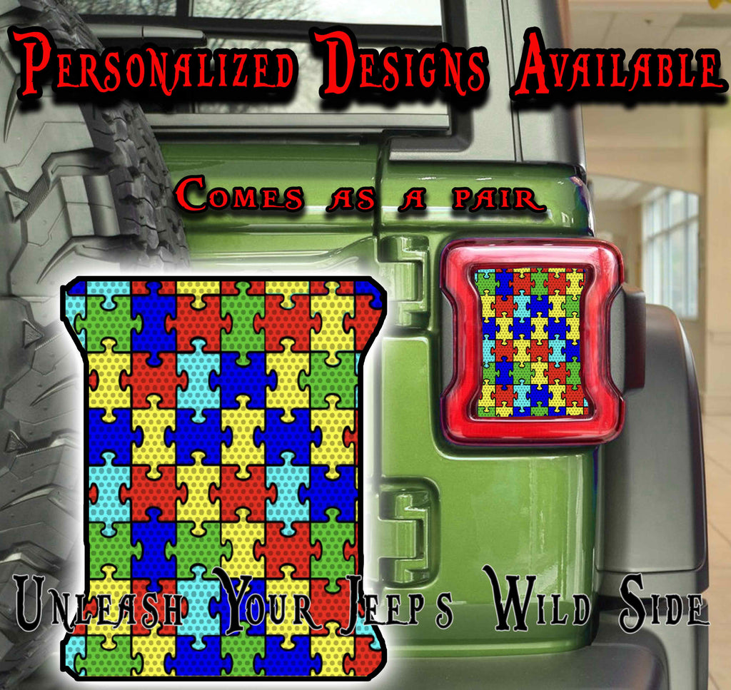 Autism puzzle taillight cover decal