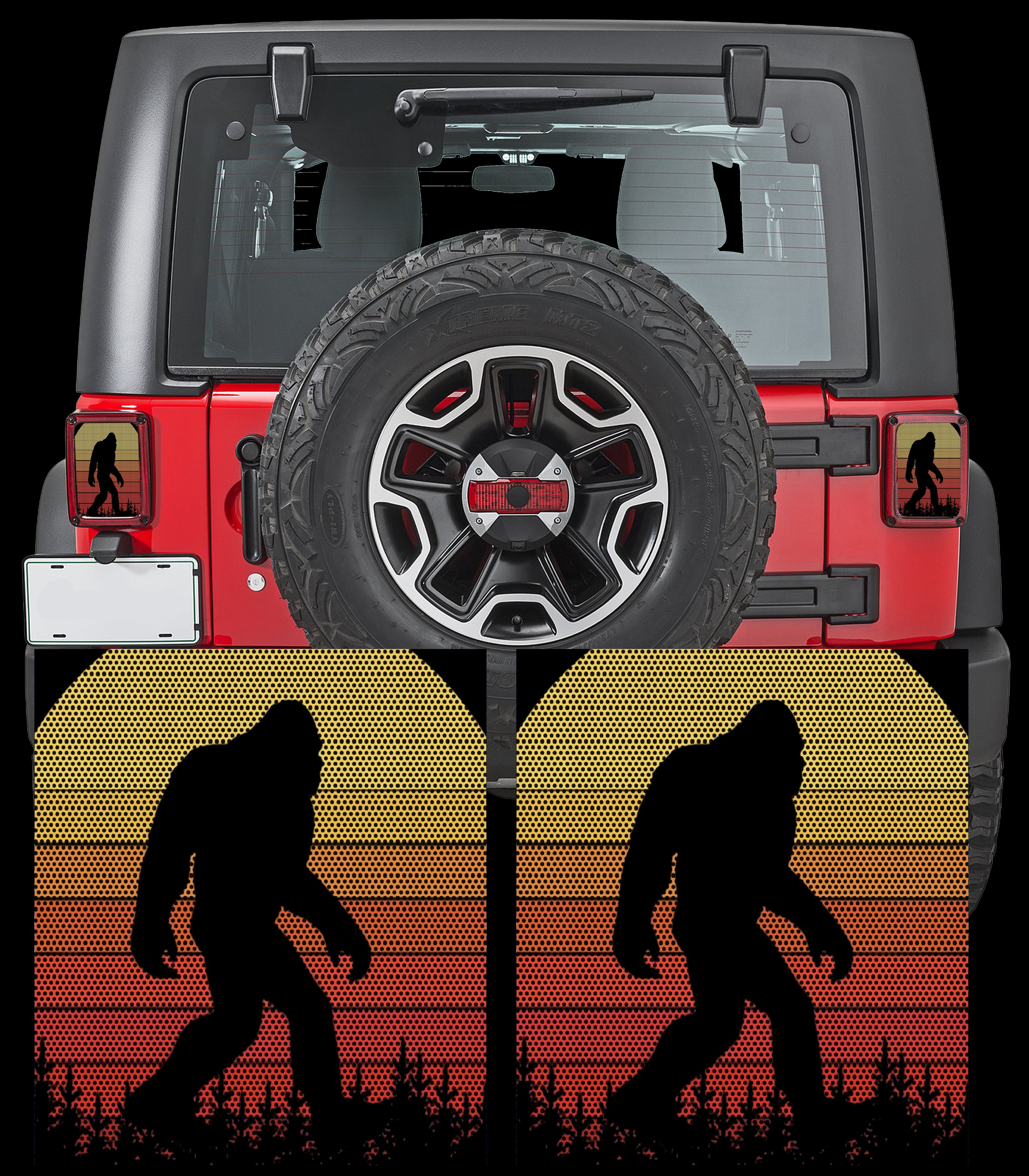Retro Bigfoot Taillight cover decal