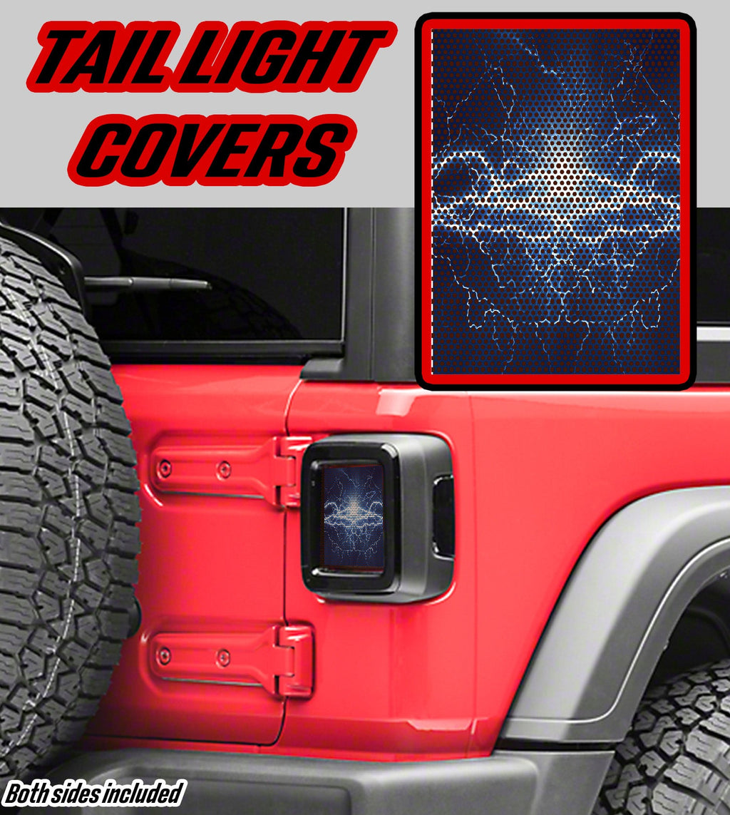 Blue lighting taillight cover decal