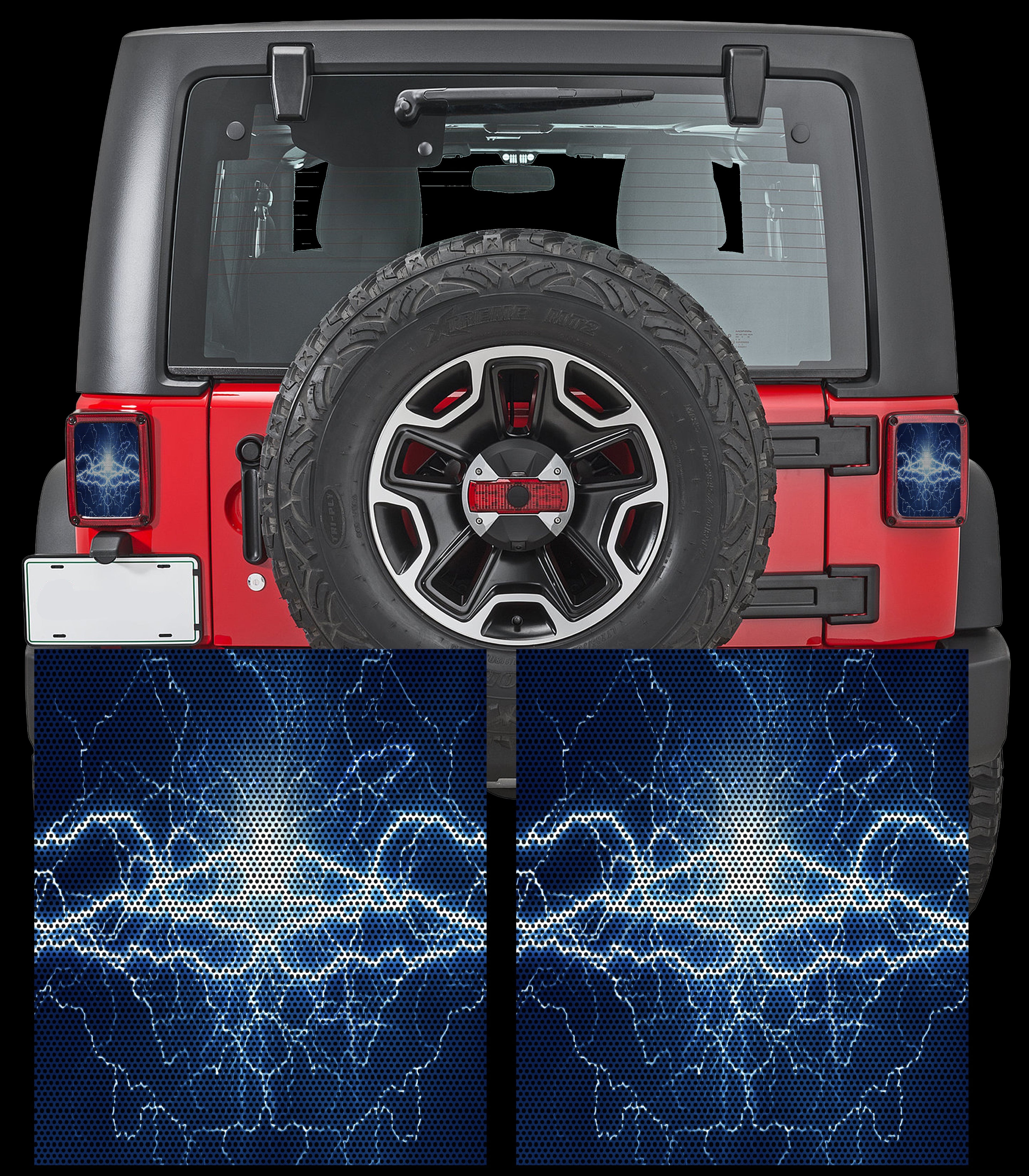 Blue lighting taillight cover decal