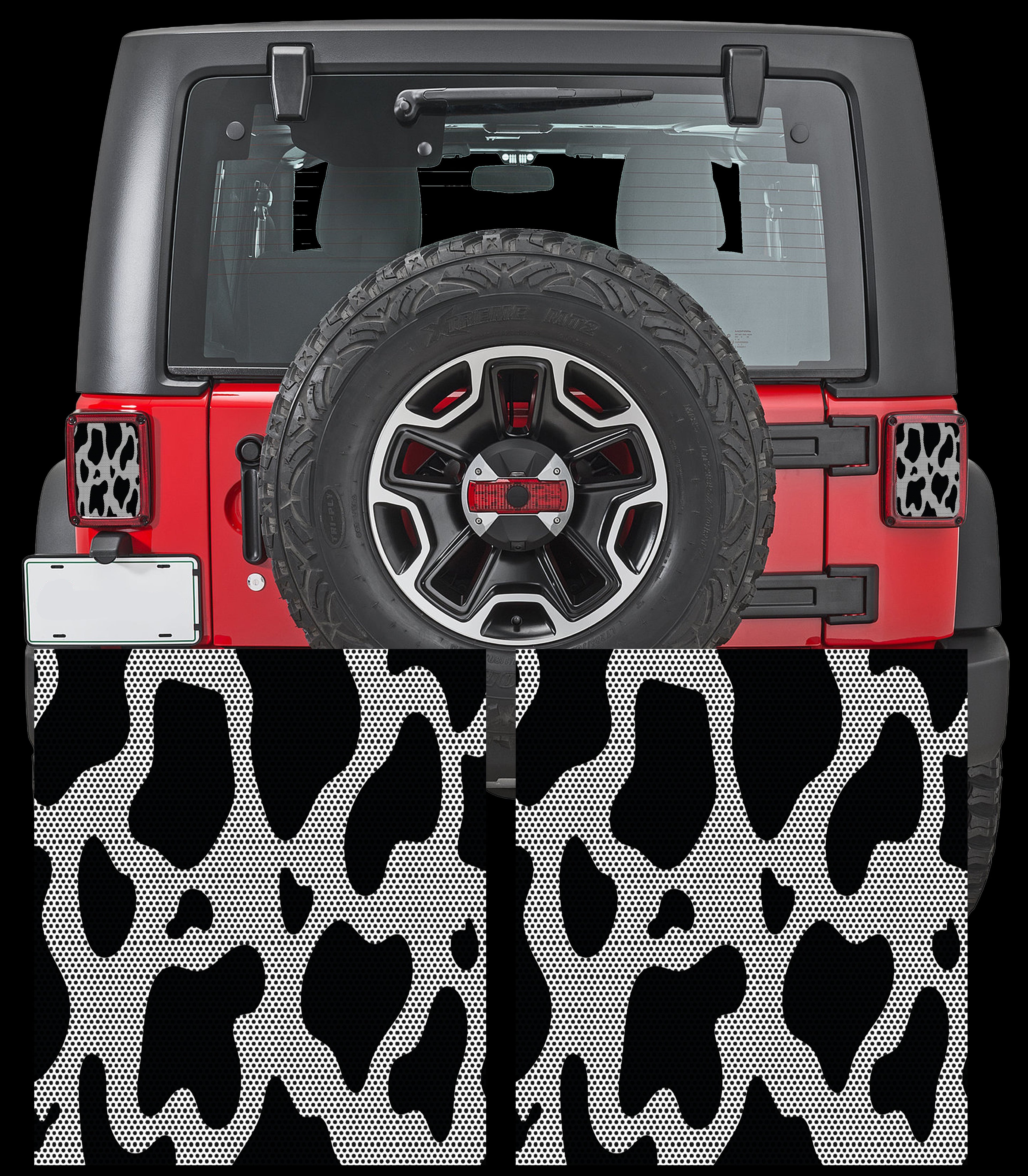 Cow print Taillight cover decal