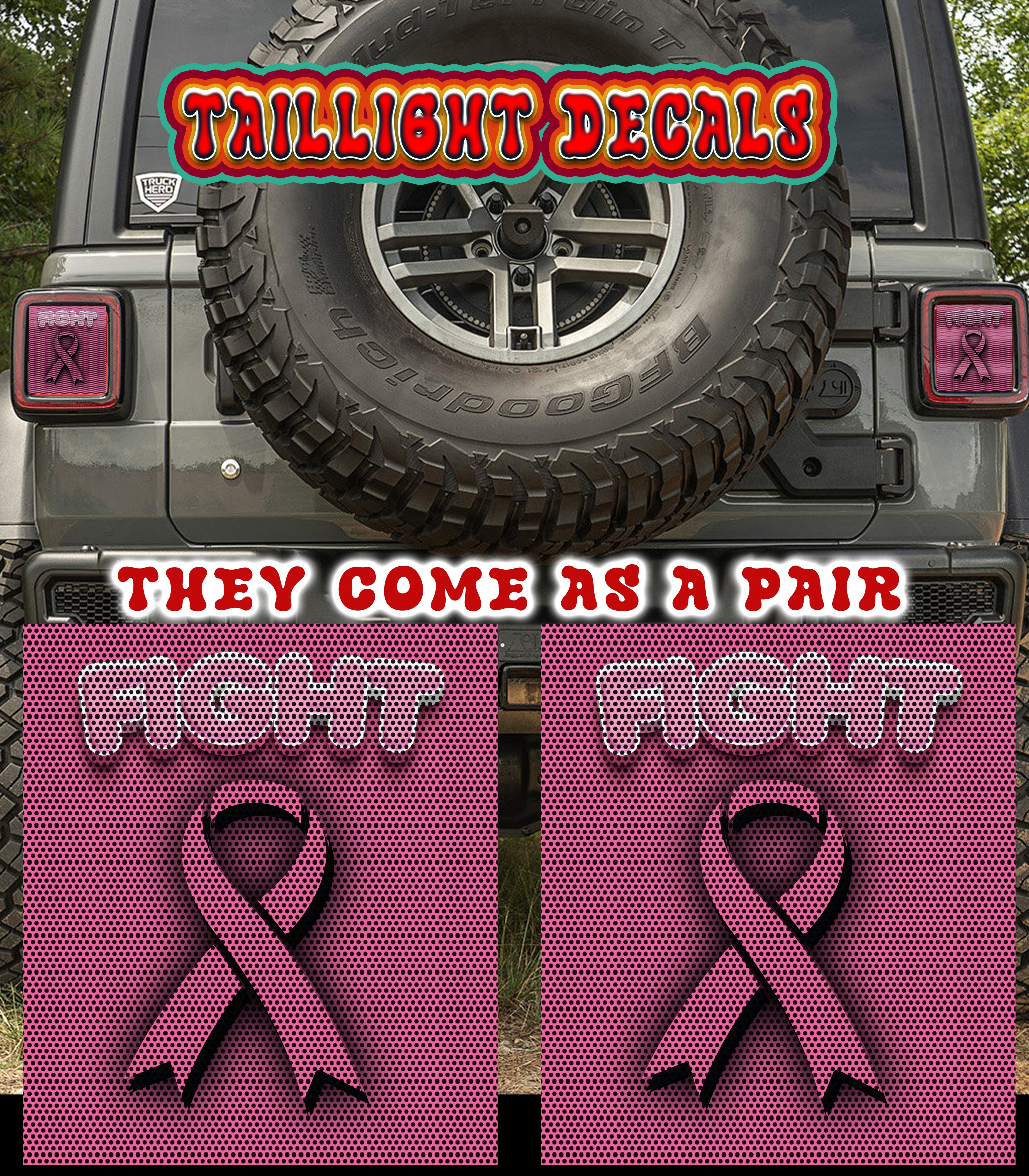 Fight Cancer Taillight cover decal