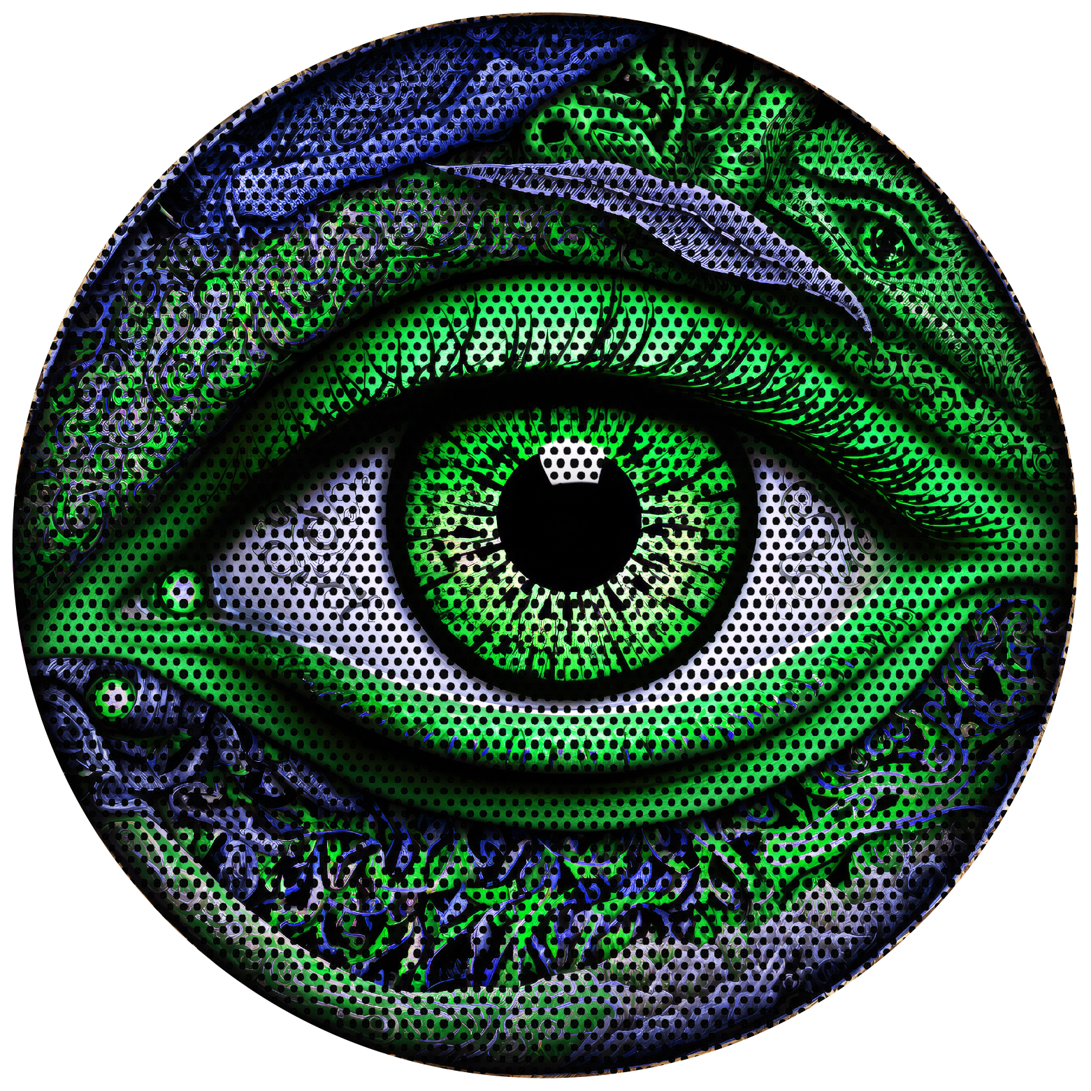 Real eye green headlight decals