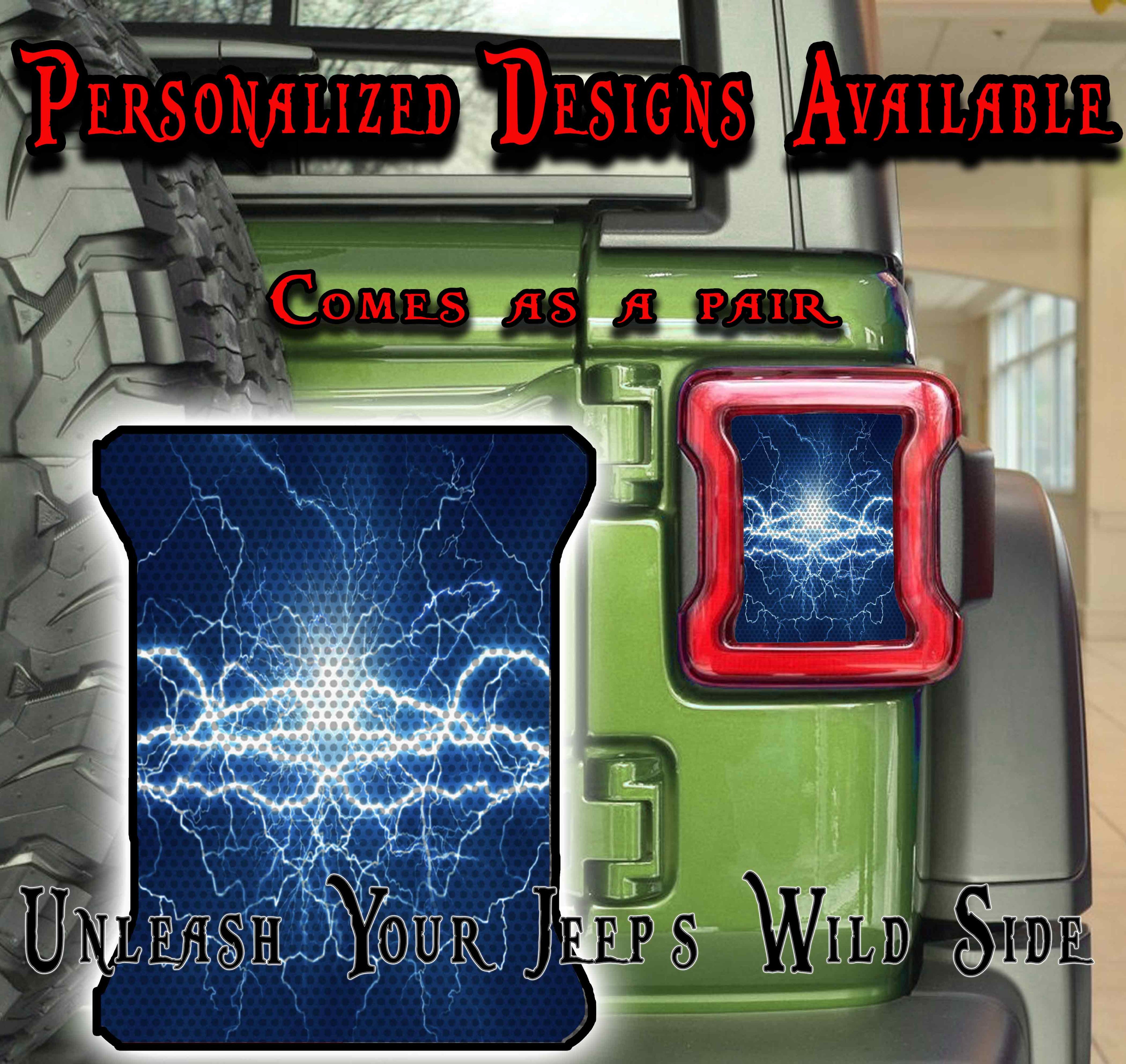 Blue lighting taillight cover decal