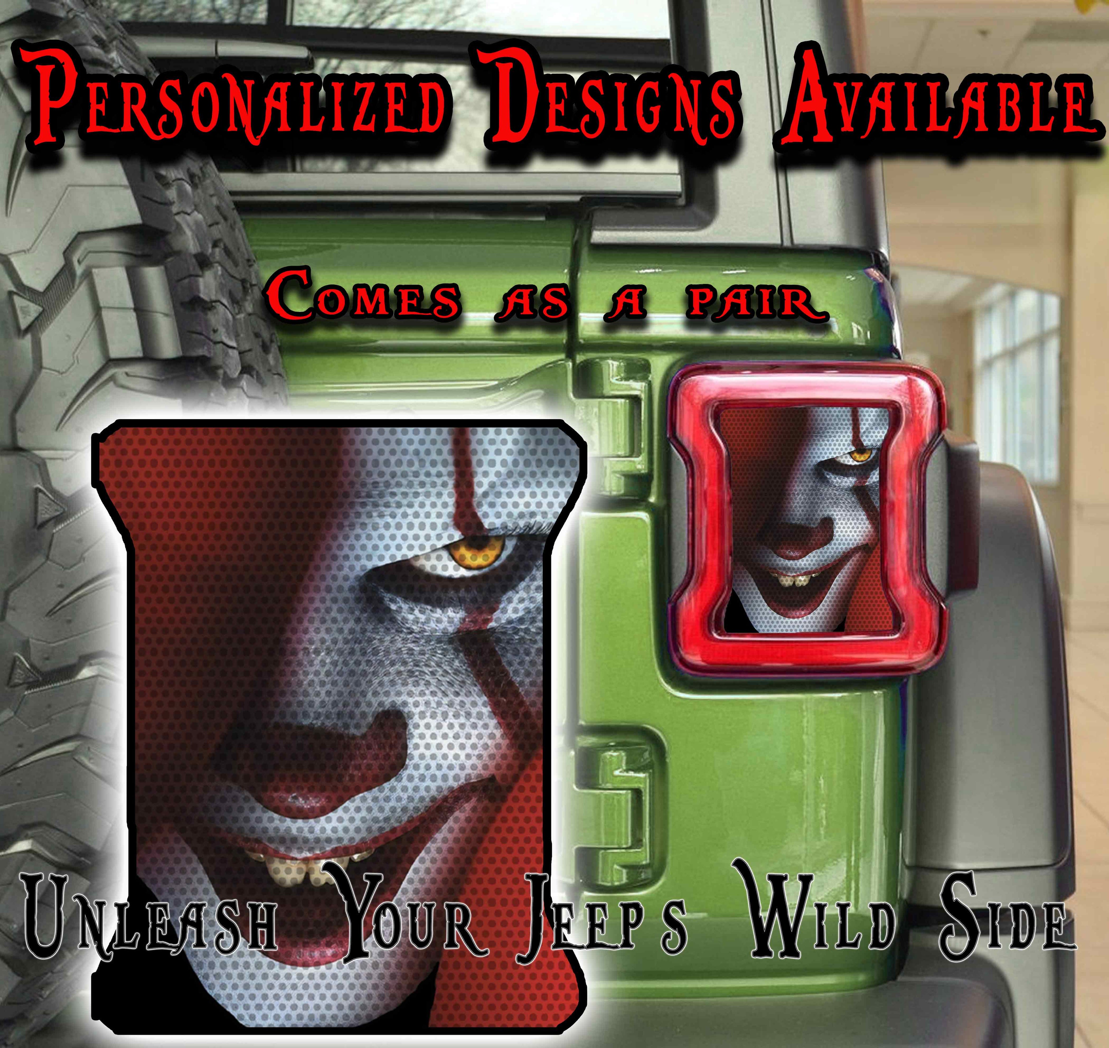Penny the clown taillights cover decal