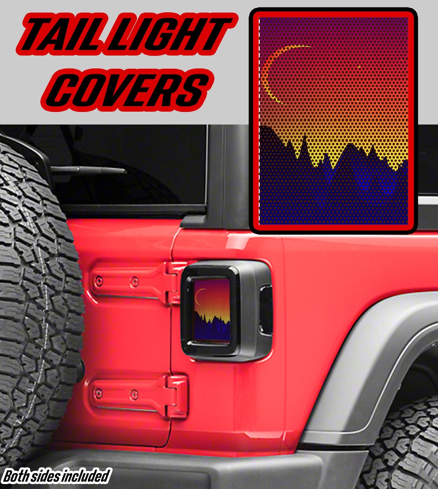 sunset mountain Taillight cover decal