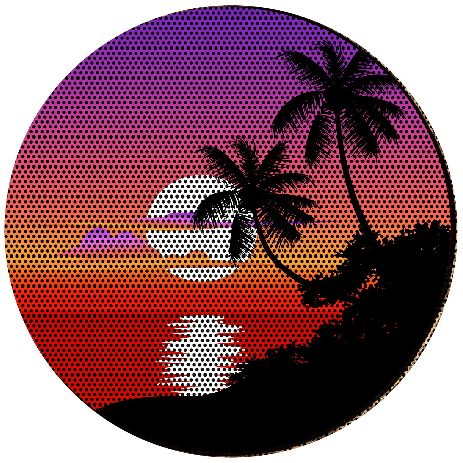 Sunset palm tree