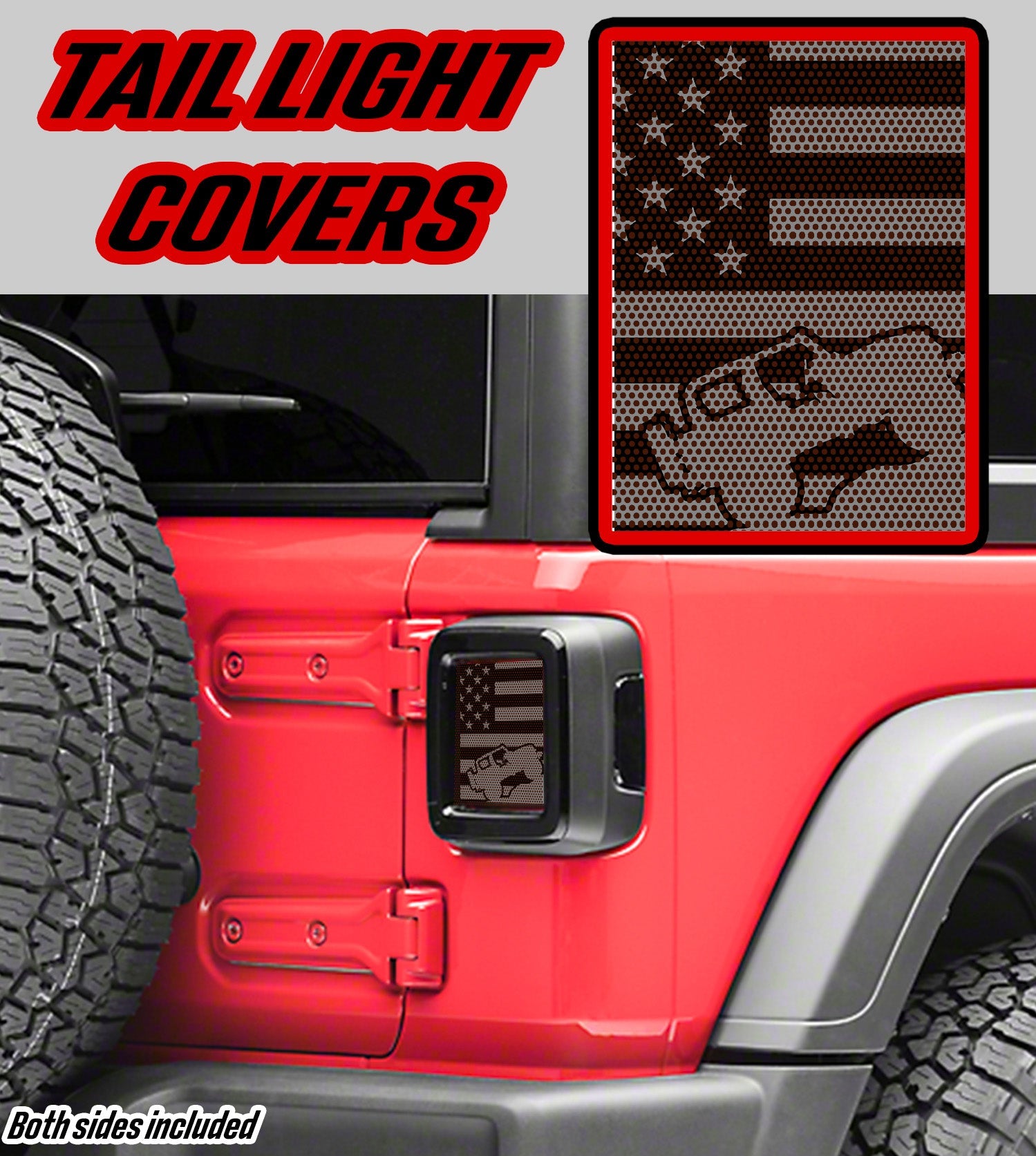 Gray Rock crawler Taillight cover decal