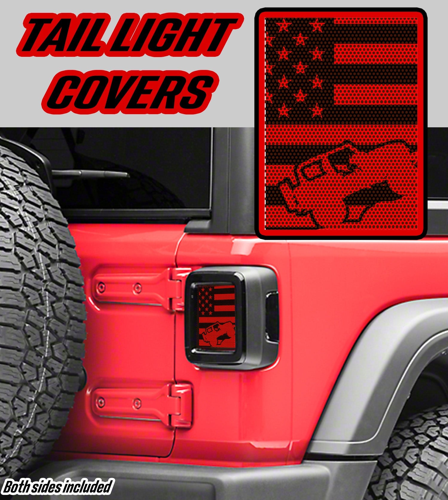 Red Rock crawler Taillight cover decal