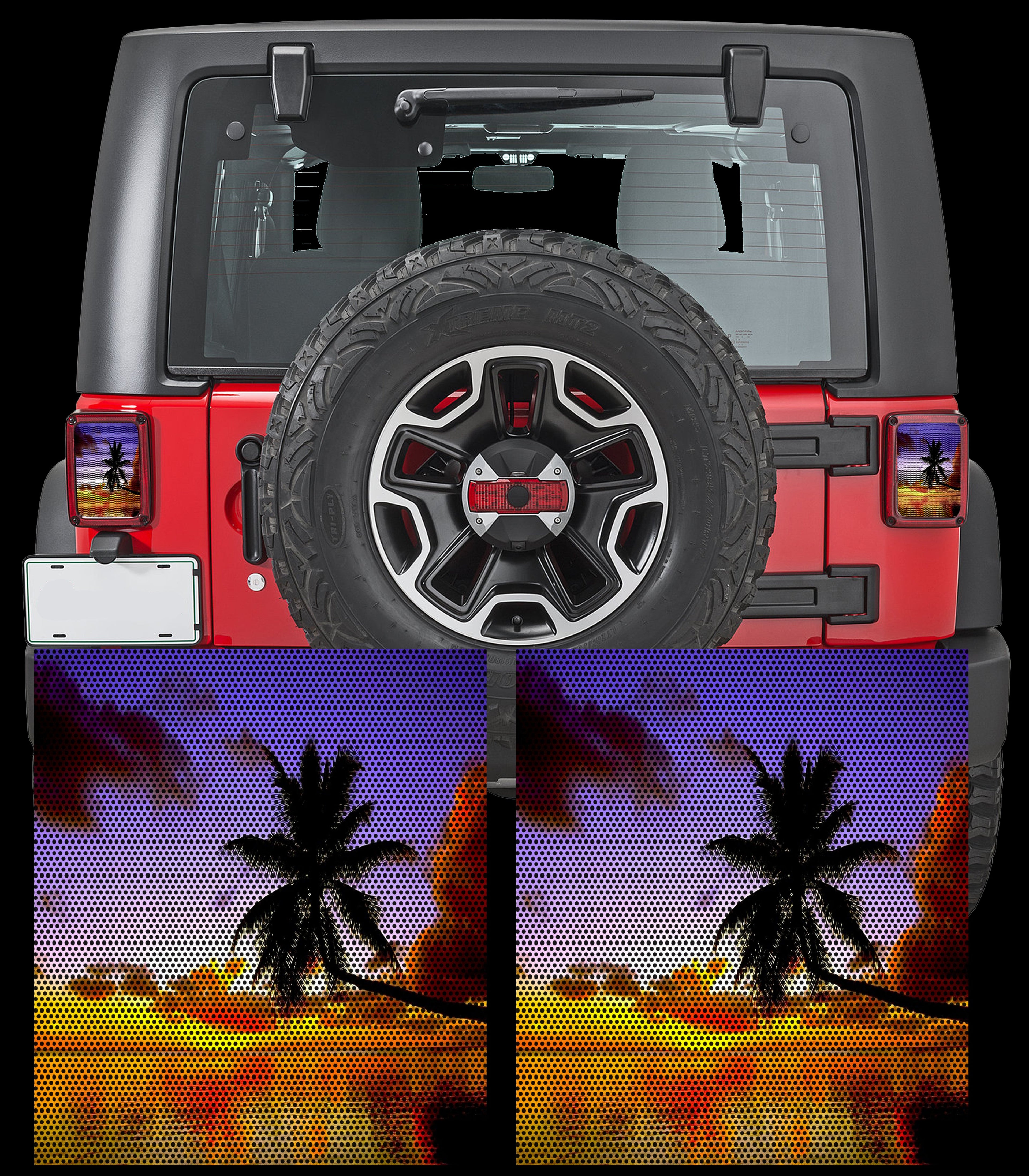Sunset beach Taillight cover decal