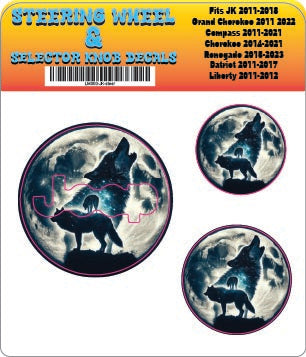 Steering wheel decal Wolves