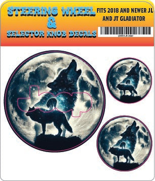 Steering wheel decal Wolves